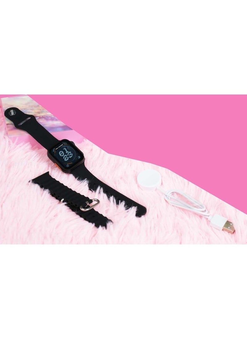 موديو ساعة ذكية MC88 مقاس 36 مم للسيدات والفتيات - تصميم أسود أنيق، حزامين قابلين للتغيير، تتبع الصحة واللياقة البدنية، مراقب معدل ضربات القلب، تتبع النوم، إشعارات، عمر بطارية طويل، مع كابل شحن - تقنية قابلة للارتداء أنيقة - Image 3