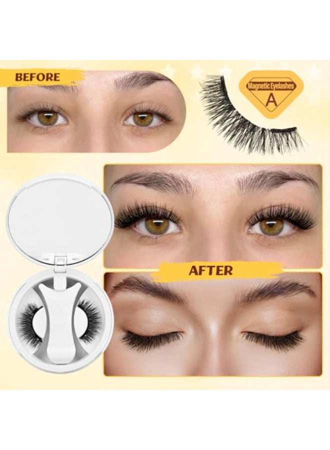 QUEWEL Magnetic Eyelashes with Applicator Reusable No Glue Needed Magnetic Lashes Cat Eye Natural Look Lashes Kit Easy to Wear and RemoveNZH A01 - Image 3