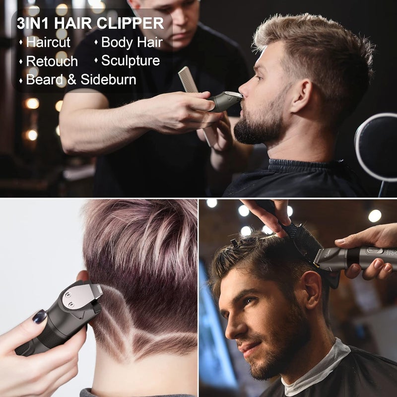 Hatteker Hair Clippers for Men Cordless Hair Cutting Kit Waterproof Beard Trimmer Adjustable Speeds 15Pieces Hair Trimmer USB Rechargeable Battery Powered - Image 5