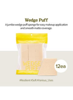 SKIN FOOD since 1957 SKINFOOD Wedge Puff Sponges Jumbo Size 12pcs - Blender Beauty Foundation Wedges Blending Sponge - Makeup Wedges - Multi Purpose Cosmetic Applicator Makeup Sponge Blender for Makeup & Concealer  - Image 3