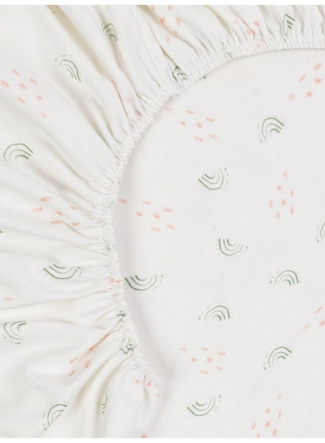 Under The Nile Organic Cotton Playpen/Playard Sheet - Rainbow, 37" x 29" - Image 2