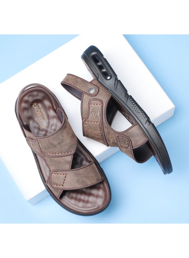 Playboy Men's Sandals, Outdoor Lightweight Breathable Trendy Comfortable Stylish Air Cushion Slippers For Men, Dark Brown, Size 40 - Image 2