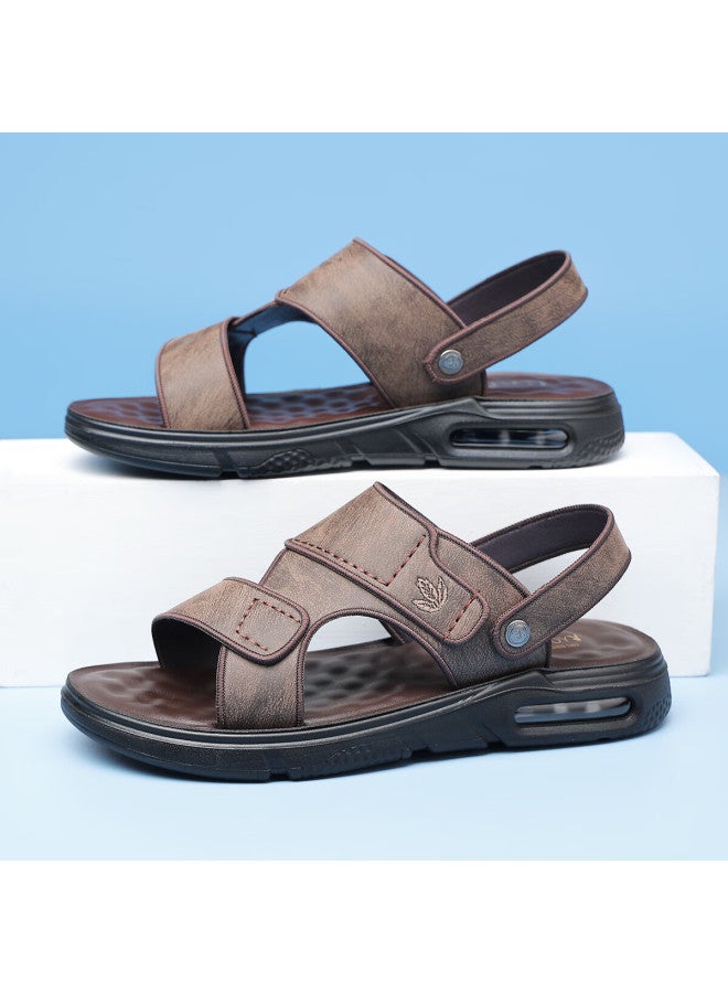 Playboy Men's Sandals, Outdoor Lightweight Breathable Trendy Comfortable Stylish Air Cushion Slippers For Men, Dark Brown, Size 40 - Image 3
