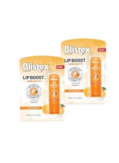 Blistex Blistex Lip Boost Immunity, Lip Balm, Intensive Hydration, Vitamin C, Coconut Oil & Beeswax, Moisturizer (Pack of 2) 