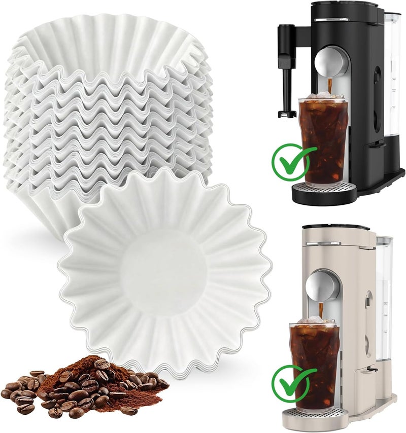Brew Choice 200 Pcs Disposable Coffee Filters for Ninja Pod & Grounds Single Serve Coffee Maker, Basket Coffee Paper Filters Compatible with Ninja PB051 PB041 Coffee Maker, 1-2 Cup Durability boost selected material - Image 1