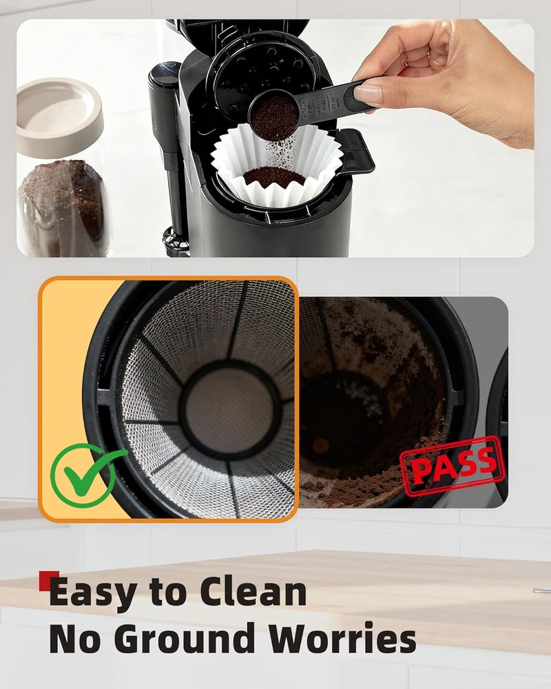 Brew Choice 200 Pcs Disposable Coffee Filters for Ninja Pod & Grounds Single Serve Coffee Maker, Basket Coffee Paper Filters Compatible with Ninja PB051 PB041 Coffee Maker, 1-2 Cup Durability boost selected material - Image 4