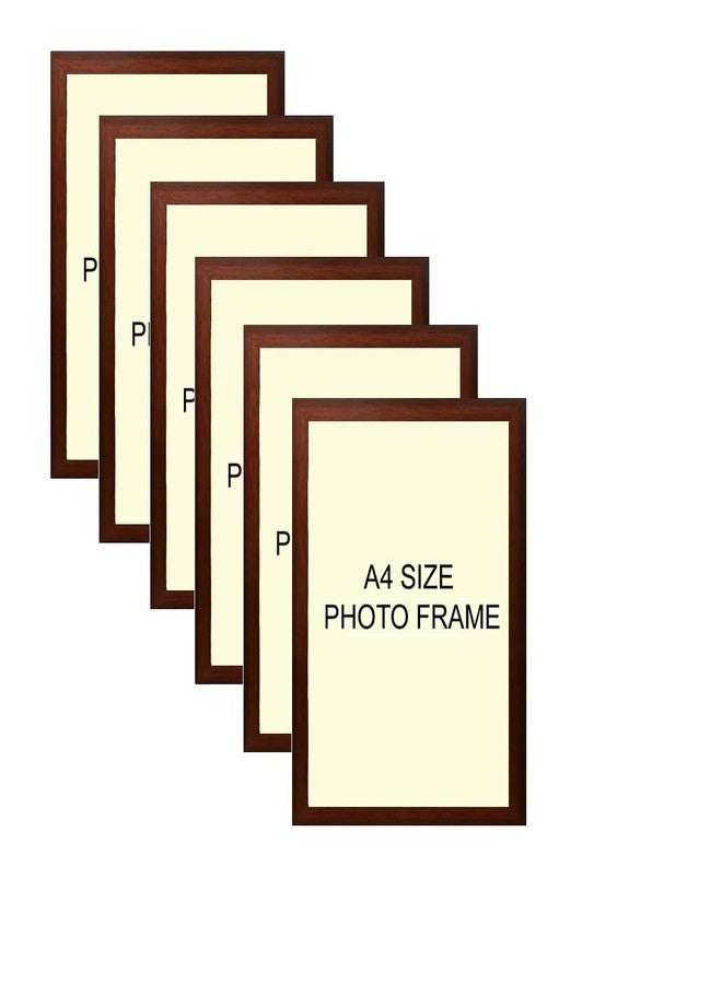 Wood Square OFC ERA A4 Size Photo Frame For Wall Decor || Living Room || Bedroom || Acrylic frames || Pack of 6 (Brown)12L x 8W Centimeter - Image 2