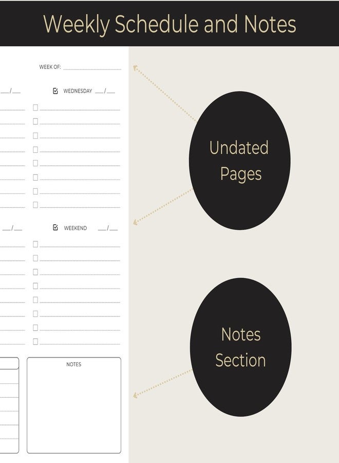 BLU MONACO Black Weekly Planner Notepad - Undated Weekly Calendar with 52 Tear-Off Sheets - 8.5 x 11 inches - Image 5