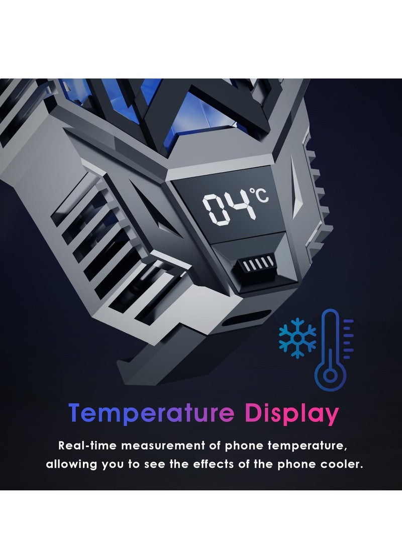 SYOSI Phone Cooler with Temperature Display Advanced Cooling Technology Twin Turbine Cooling Ultra Silent Compatible with 2.67-3.46 inch Smartphones Cell Phone Radiator for Gaming Live Streaming - Image 5