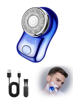 Gertzy Portable Electric Shaver, Small USB Rechargeable Mini Electric Shaver Efficient Shaving Dual Ring Blade Net Intelligent Digital Display Detachable Blade Head Easy Cleaning High-speed Charging  - Image 1