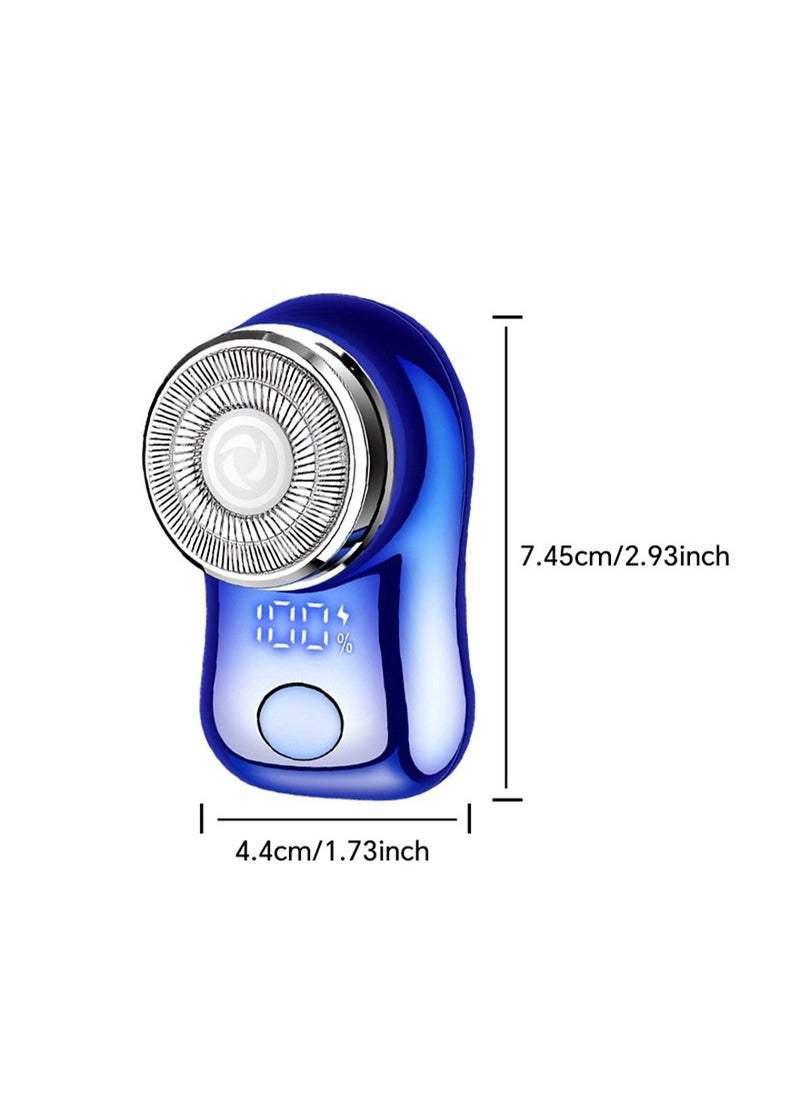 Gertzy - Portable Electric Shaver, Small USB Rechargeable Mini Electric Shaver Efficient Shaving Dual Ring Blade Net Intelligent Digital Display Detachable Blade Head Easy Cleaning High-speed Charging - Image 1