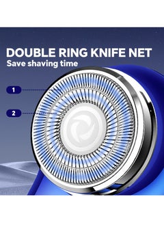 Gertzy Portable Electric Shaver, Small USB Rechargeable Mini Electric Shaver Efficient Shaving Dual Ring Blade Net Intelligent Digital Display Detachable Blade Head Easy Cleaning High-speed Charging  - Image 3