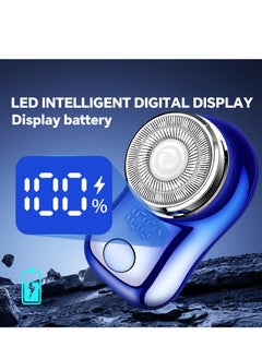 Gertzy Portable Electric Shaver, Small USB Rechargeable Mini Electric Shaver Efficient Shaving Dual Ring Blade Net Intelligent Digital Display Detachable Blade Head Easy Cleaning High-speed Charging  - Image 4