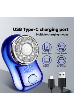 Gertzy Portable Electric Shaver, Small USB Rechargeable Mini Electric Shaver Efficient Shaving Dual Ring Blade Net Intelligent Digital Display Detachable Blade Head Easy Cleaning High-speed Charging  - Image 5