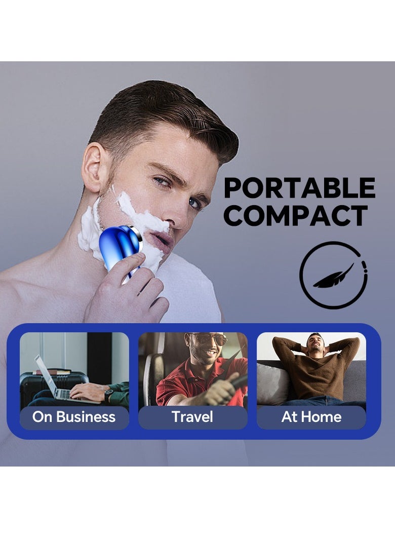 Gertzy - Portable Electric Shaver, Small USB Rechargeable Mini Electric Shaver Efficient Shaving Dual Ring Blade Net Intelligent Digital Display Detachable Blade Head Easy Cleaning High-speed Charging - Image 1