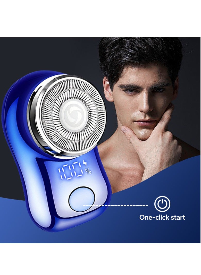 Gertzy - Portable Electric Shaver, Small USB Rechargeable Mini Electric Shaver Efficient Shaving Dual Ring Blade Net Intelligent Digital Display Detachable Blade Head Easy Cleaning High-speed Charging - Image 1