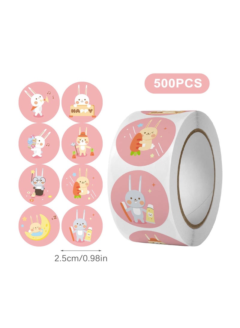 Zikra 1000 Piece Reward Stickers, Cartoon Animal Stickers Self-Adhesive Assorted Animal Stickers Educational Animal Stickers Colorful Cartoon Stickers for Children Parents Scrapbooks (Cat Rabbit) - Image 2