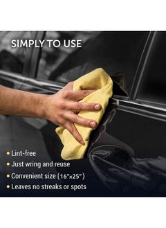 AUTOMAZE Automaze Dotted Premium PVA Chamois Leather Cloth Super Absorbent for Dry & Wet Cleaning & Washing Vehicle, Household Usage Cloth (Big Size, Pack of 1)  - Image 4