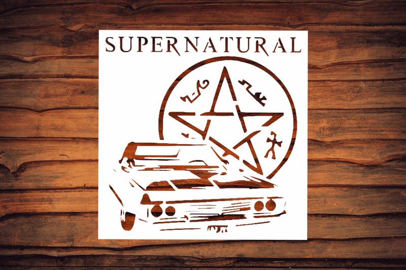STENCILAIR Supernatural Impala Stencil - Cruise into The World of Supernatural with an 8 x 8-inch Stencil - Image 1