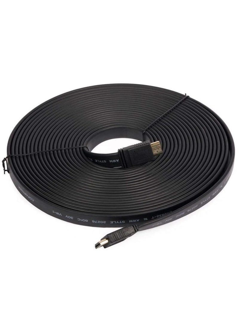 لافا كابل HDMI LAVA مسطح عالي السرعة بطول 20 مترًا لأجهزة الكمبيوتر واللاب توب وأجهزة إكس بوكس ​​وبلاي ستيشن والتلفزيون الذكي وأي جهاز يحتوي على منفذ HDMI - Image 1