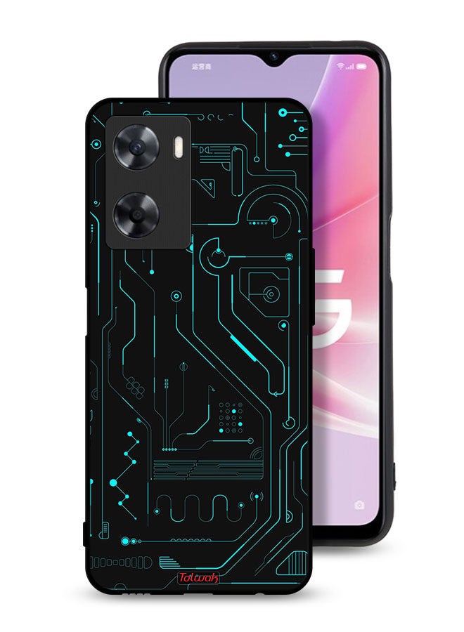 Tolwak Oppo A77s Protective Case Cover Digital Art Circuits Minimalism Multiple Display - Image 1