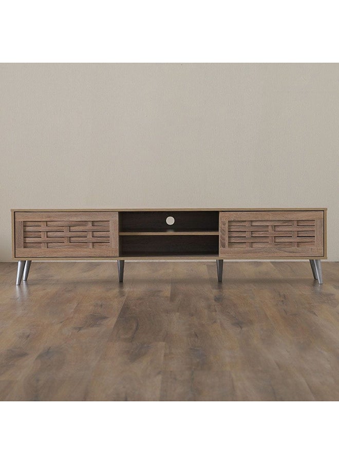 DANUBE HOME Ave Tv Cabinet Upto 75 Inches Entertainment Wall Tv Unit Wooden Tv Rack Stand Media Console Table For Living Room L 180x40x44.5 Cm Sonoma Oak  - Image 2