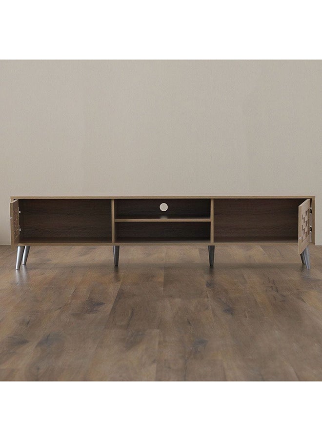 DANUBE HOME Ave Tv Cabinet Upto 75 Inches Entertainment Wall Tv Unit Wooden Tv Rack Stand Media Console Table For Living Room L 180x40x44.5 Cm Sonoma Oak  - Image 3