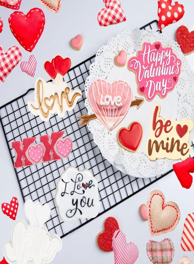 Flycalf Cookie Cutters Love Set of 7 with Plunger Stamps Detailed Holiday Cake PLA 3.5" Baking Accessories Cutter Molds Gifts to for Party Kitchen Supplies - Image 4