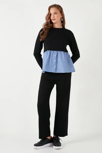 Lela Stretch Wide Leg Regular Fit Oysho Fabric Sweatpants Women's Sweatpants 5865881
