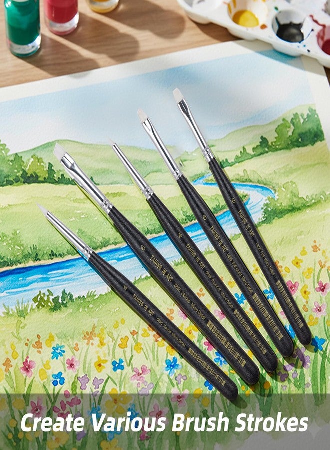Falling in Art Miniature Detail Paint Brushes Set, 5 Pcs Micro Detail Paint Brushes, Craft Paintbrushes for Watercolor, Gouache, and Acrylic Painting - Image 5