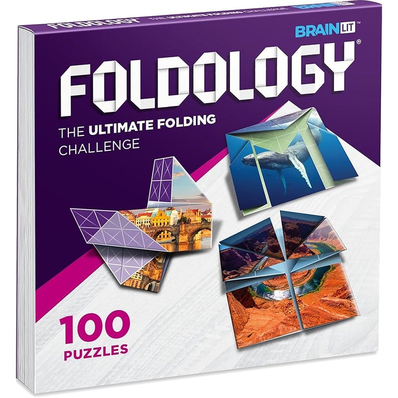 FOLDOLOGY فولدولوجي - لعبة بازل اوريغامي! ألعاب دماغية عملية للمراهقين والمراهقين والبالغين. قم بطي الورق لإكمال الصورة. 100 تحدي من ايزي تو اكسبرت. للأعمار من 10 سنوات فما فوق - Image 1