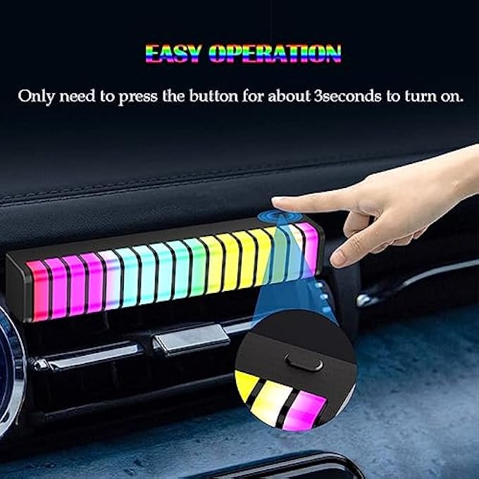 Excefore Interior Car Ambient Light Mini Interior Car Led Light With OnOff Button  Multicolors Sound Active Function TypecUsb Cable Vent Fixation With Clamp Rgb Ambient Lighting Kits Car Accessories - Image 5