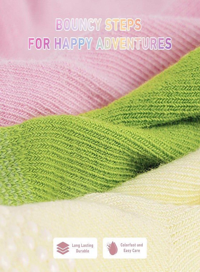 GRPSKCOS Baby Toddler Socks with Grip- 9 Pairs Anti-Skid Infant Socks for Crawling Walking Playing Non Slip Kids Boys Girls(05 Bright- 9 Pairs,0-6 Months) - Image 4