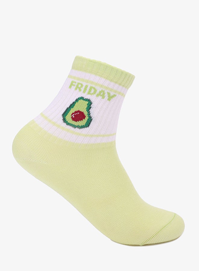 Carina Girly Printed Cuff Socks - 7 Pairs - Image 4