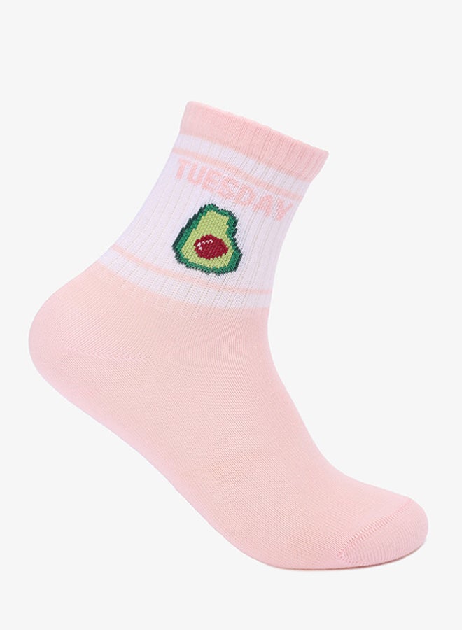 Carina Girly Printed Cuff Socks - 7 Pairs - Image 5