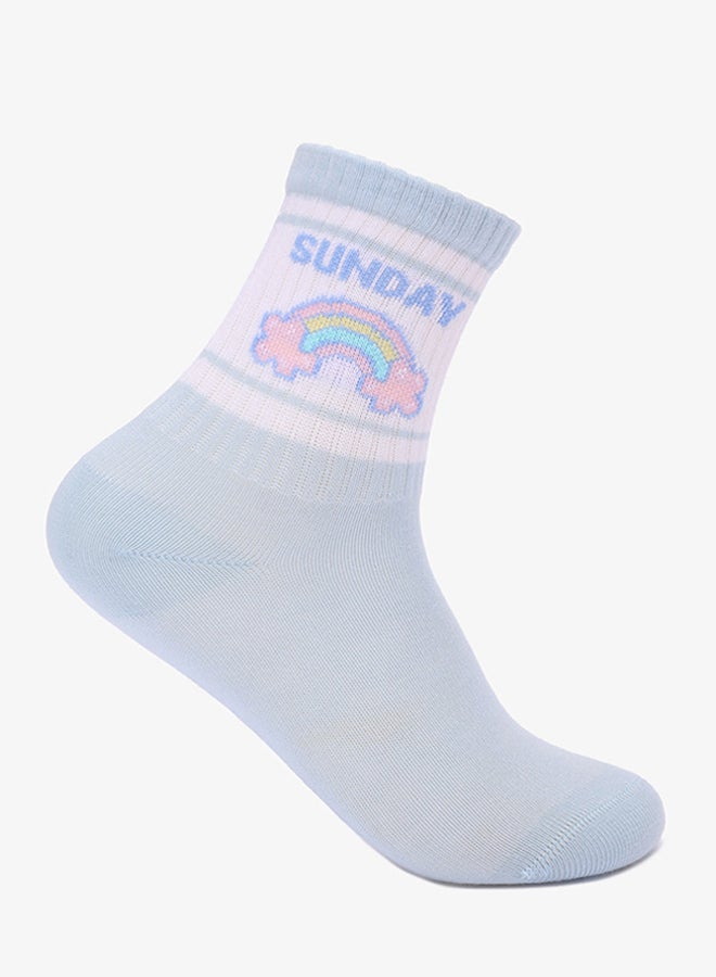 Carina Girly Printed Cuff Socks - 7 Pairs - Image 3