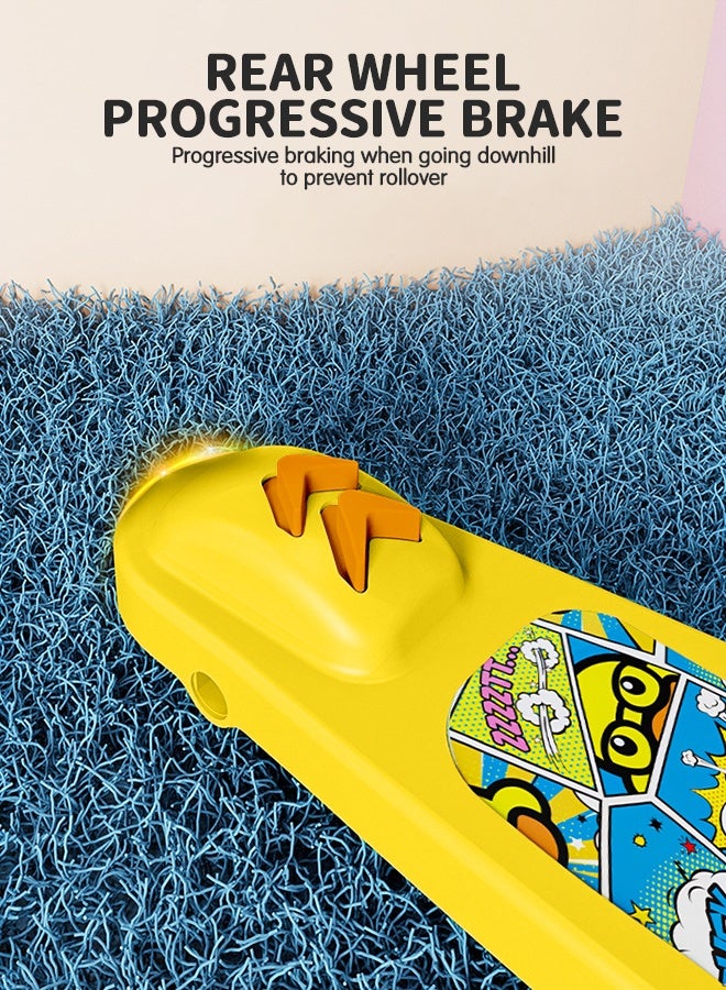 GROIC سكوتر أطفال قابل للطي 2 في 1 مع موسيقى وضوء، عجلات متلألئة، مقعد ومقود قابلين للتعديل، منصة عريضة غير قابلة للانزلاق، سكوتر ثلاثي العجلات للأولاد والبنات - Image 5