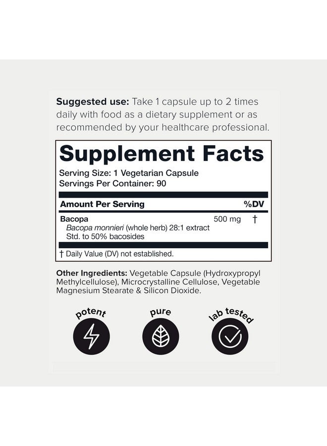 Toniiq Bacopa - Ultra High Potency 28:1 Extract with 50% Bacosides - Highly Concentrated - Third-Party Lab Tested - 90 Capsules - Image 2