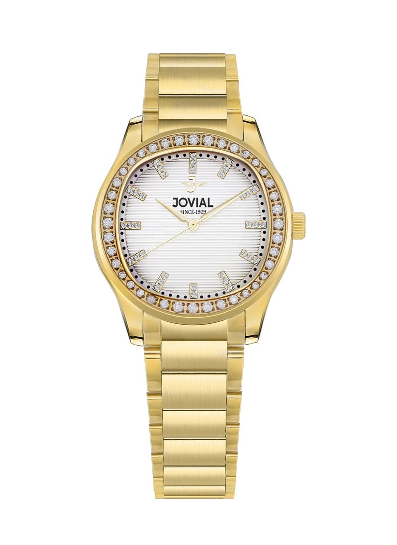 Jovial JOVIAL 5066LGMQ01ZE Women's Fashion Stainless Steel watch. 26mm, White  - Image 1
