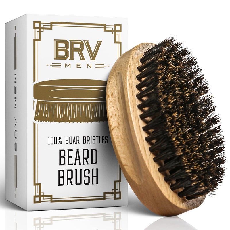 BRV MEN فرشاة لحية للرجال BRV | شعيرات خنزير قوية | شعيرات خنزير من القطع الأول | الهدية المثالية للرجال (خشب الزان) - Image 1
