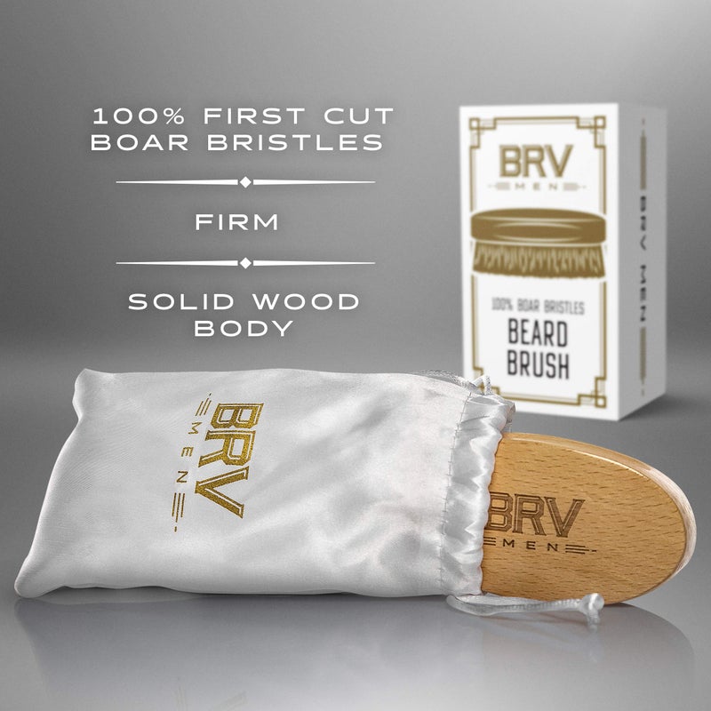 BRV MEN فرشاة لحية للرجال BRV | شعيرات خنزير قوية | شعيرات خنزير من القطع الأول | الهدية المثالية للرجال (خشب الزان) - Image 3