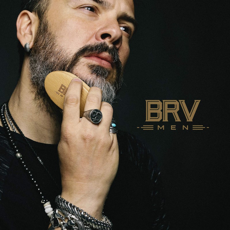 BRV MEN فرشاة لحية للرجال BRV | شعيرات خنزير قوية | شعيرات خنزير من القطع الأول | الهدية المثالية للرجال (خشب الزان) - Image 4