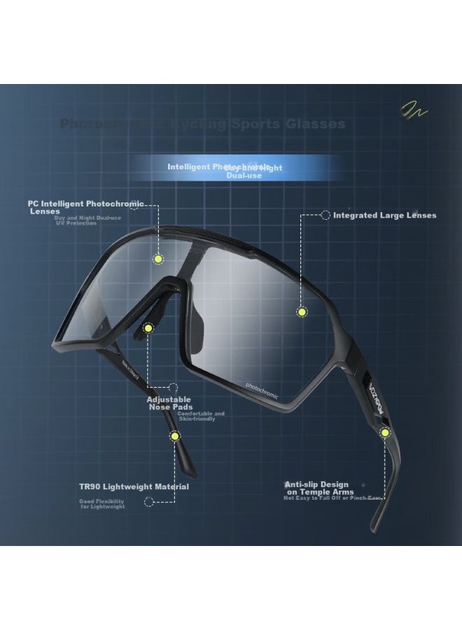 Vozapow Cycling Gl With Photochromic Lenses For Day And Night Use, Outdoor Sports Goggles, Running And Bicycle Windproof Sand Protection Sungl - Image 3