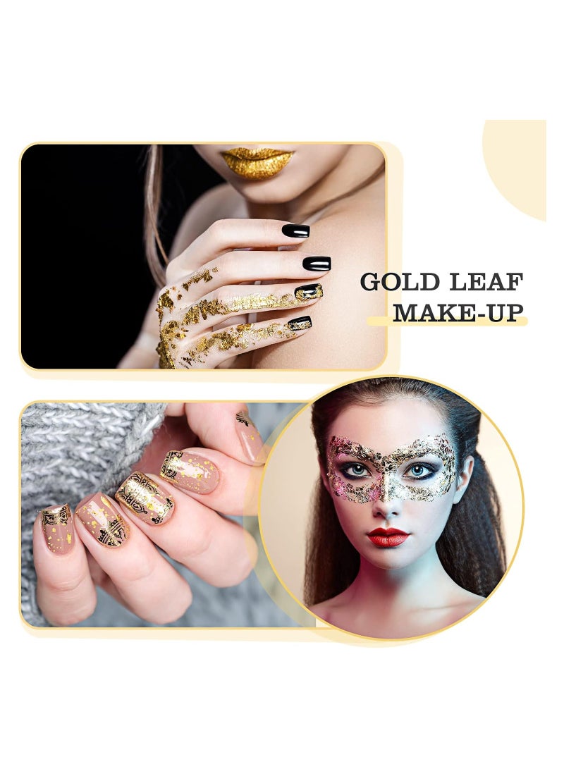 سيوسي 50 ورقة من أوراق أوراق الذهب المتنوعة، أنواع متعددة من أوراق الأوراق المعدنية مع أنماط لرقائق رقائق الذهب الراتنجية، أوراق معدنية لصنع مجوهرات الراتنج، وحرف تزيين الأظافر - Image 3