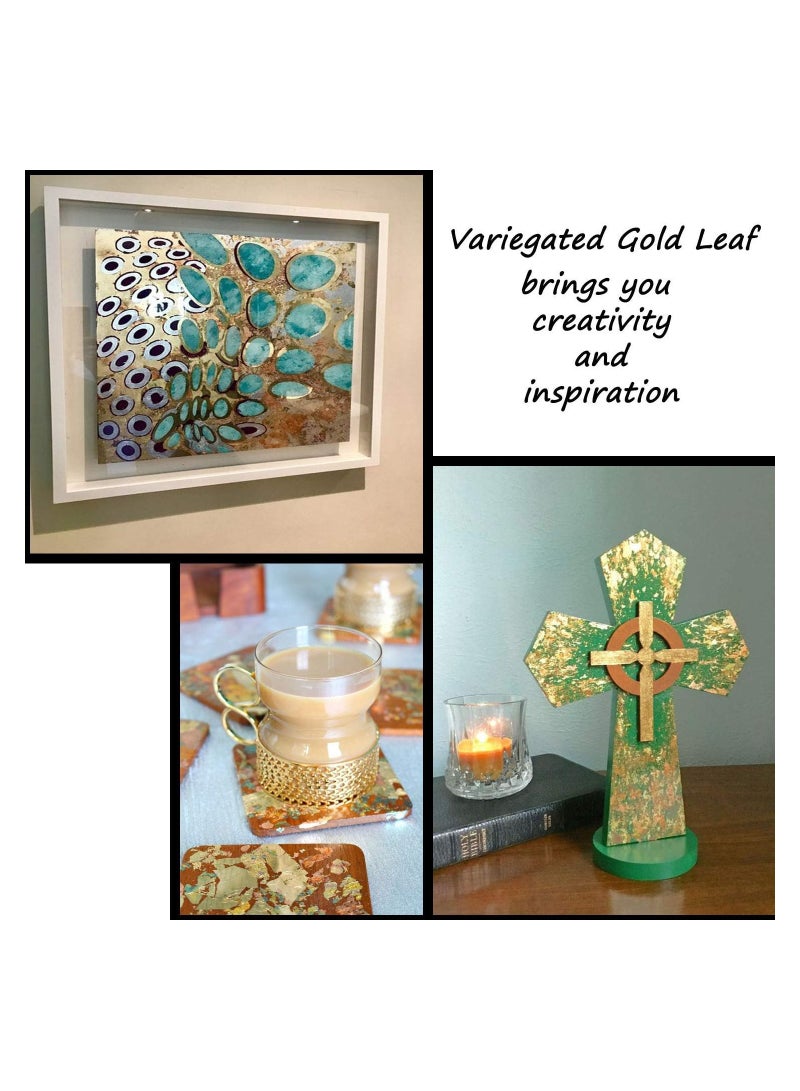 سيوسي 50 ورقة من أوراق أوراق الذهب المتنوعة، أنواع متعددة من أوراق الأوراق المعدنية مع أنماط لرقائق رقائق الذهب الراتنجية، أوراق معدنية لصنع مجوهرات الراتنج، وحرف تزيين الأظافر - Image 2