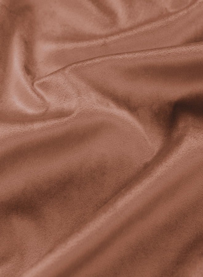 KOUFALL ستائر مخملية من كوفول، طول 52 × 84 بوصة، لون قرفة فاتح، مزودة بحلقات خلفية - Image 5