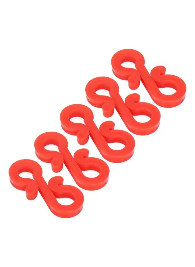 100pcs Christmas Light Clips Waterproof Frostproof Reusable Plastic S Hook Gutter Hooks String Light Hooks for Christmas Red