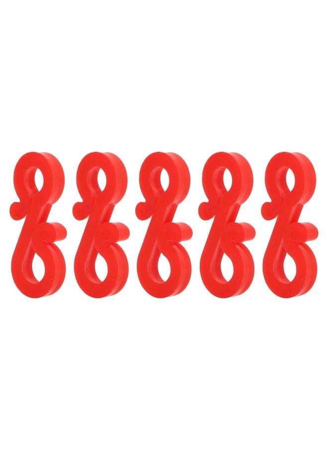 100pcs Christmas Light Clips Waterproof Frostproof Reusable Plastic S Hook Gutter Hooks String Light Hooks for Christmas Red