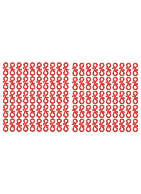 100pcs Christmas Light Clips Waterproof Frostproof Reusable Plastic S Hook Gutter Hooks String Light Hooks for Christmas Red