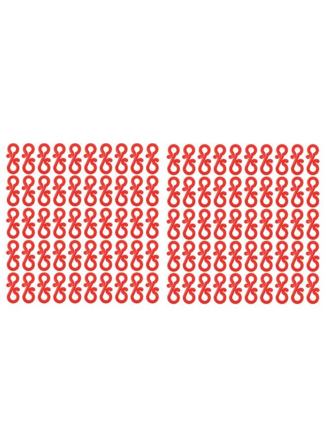 100pcs Christmas Light Clips Waterproof Frostproof Reusable Plastic S Hook Gutter Hooks String Light Hooks for Christmas Red